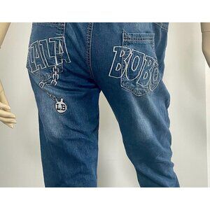 Y2K Jeans, Size L, Jeans with Patches, Drawstring Jeans, Lala Bobo